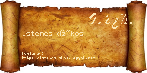 Istenes Ákos névjegykártya
